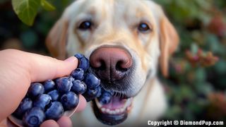 Image of Labrador Eating Blueberries