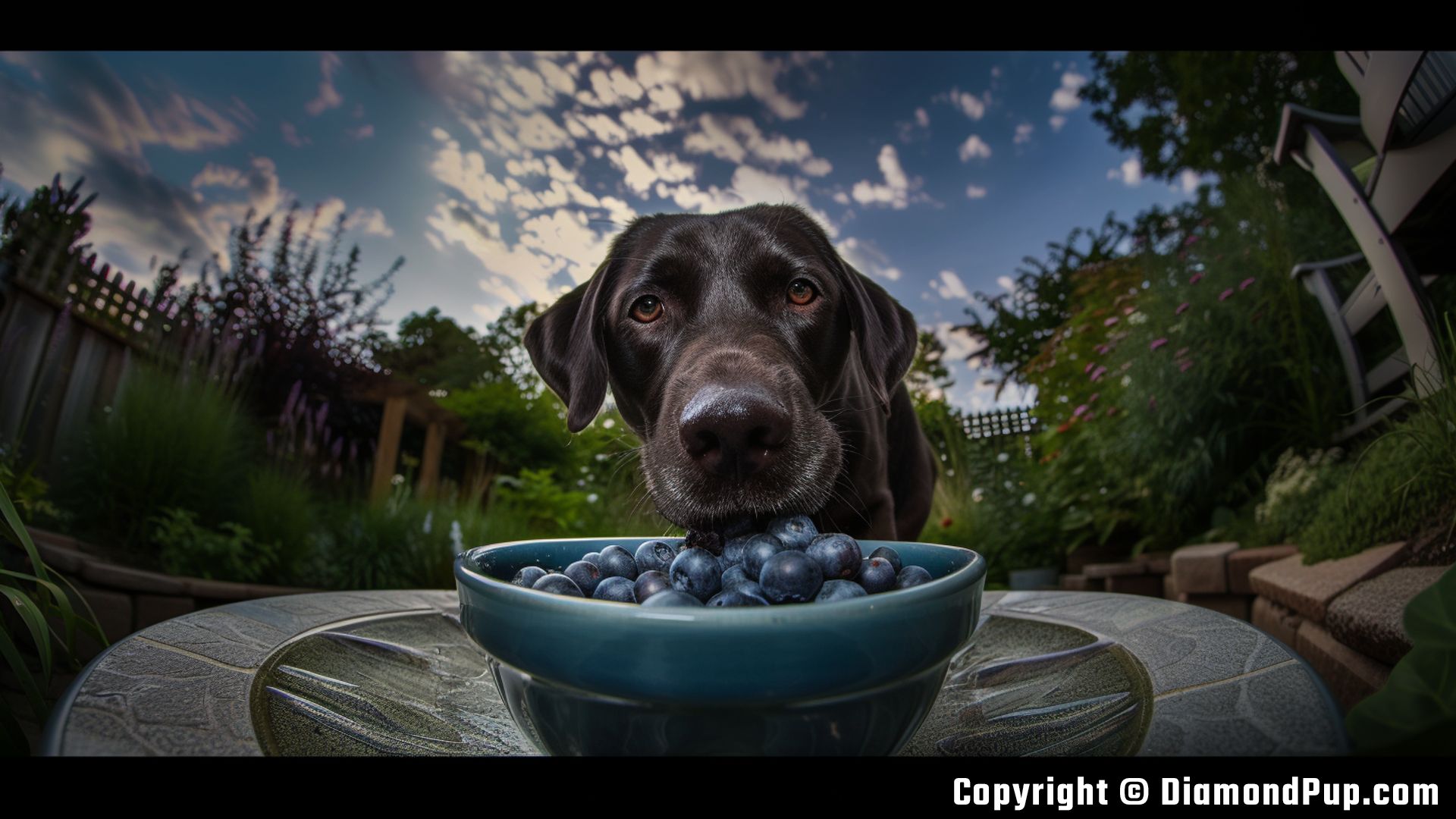 Image of Labrador Snacking on Blueberries