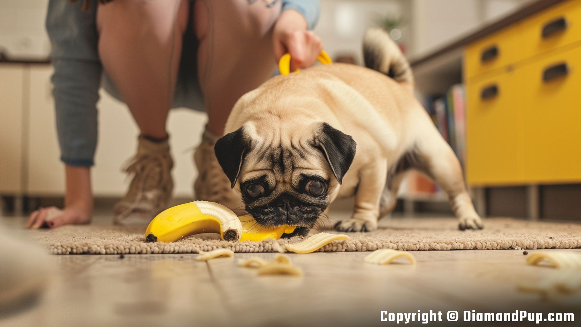 Image of Pug Eating Banana