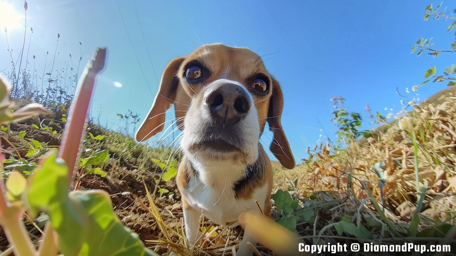 Photo of Beagle Snacking on Lettuce