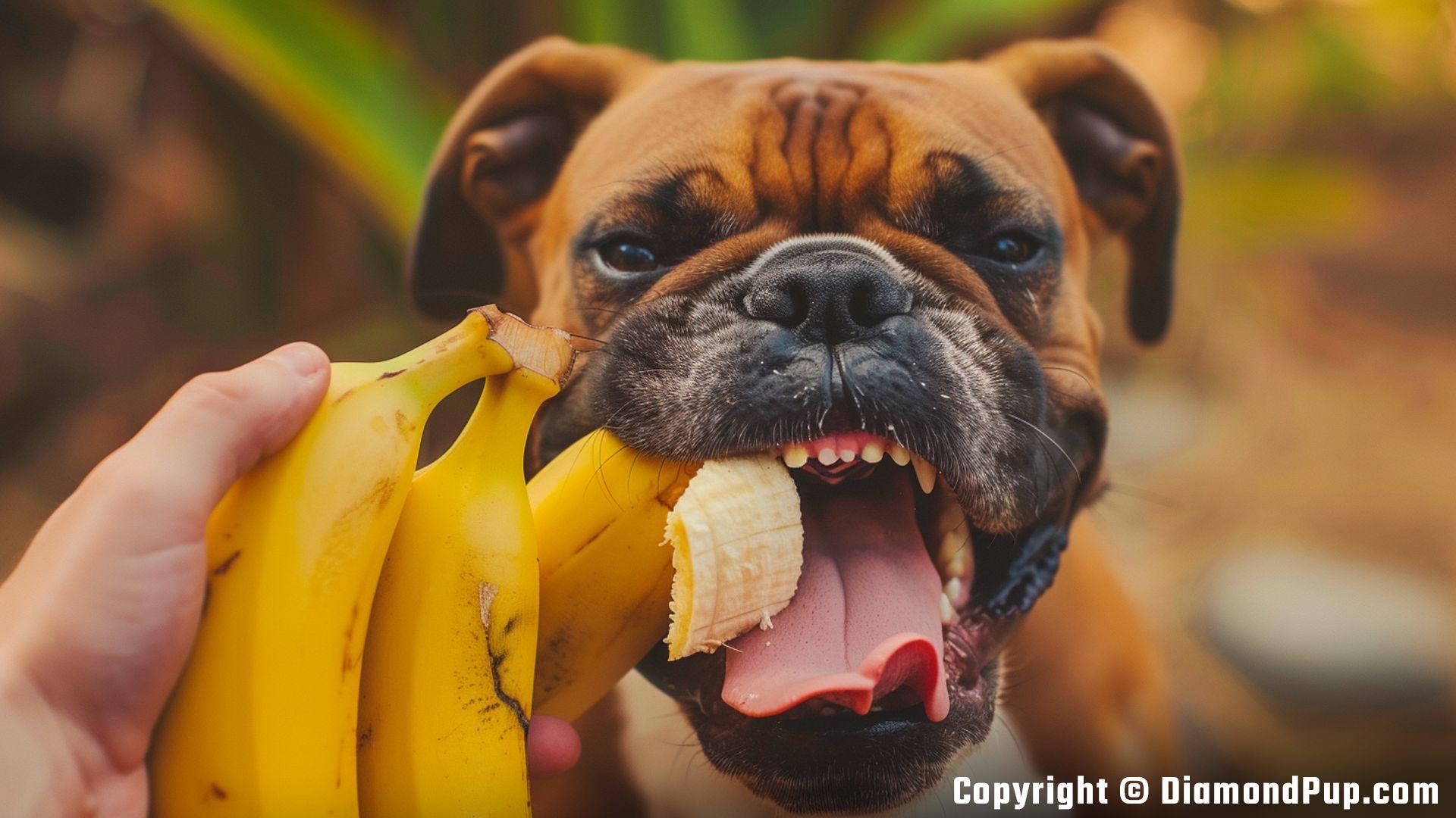 Photo of Boxer Eating Banana