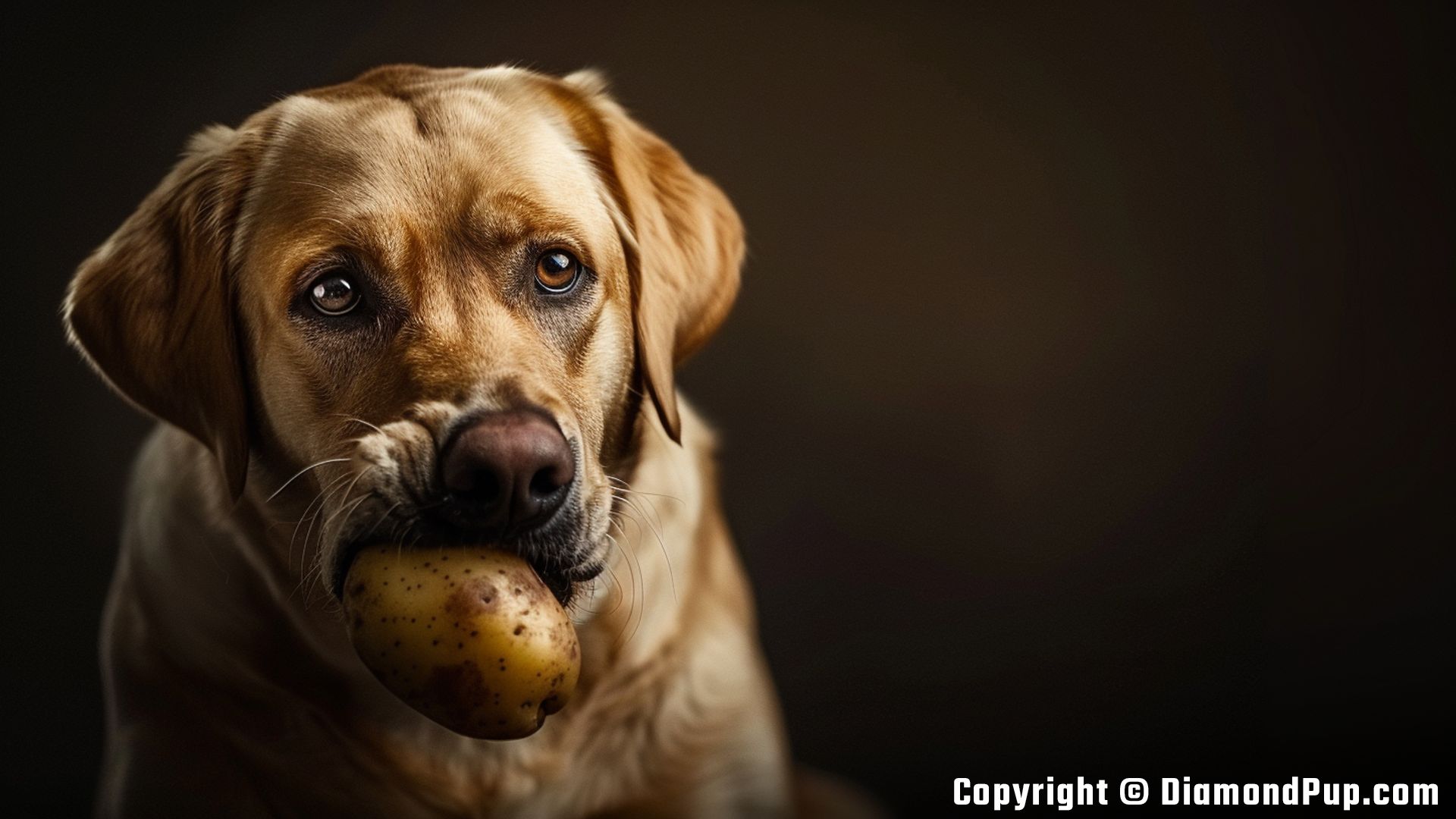 Photo of Labrador Snacking on Potato