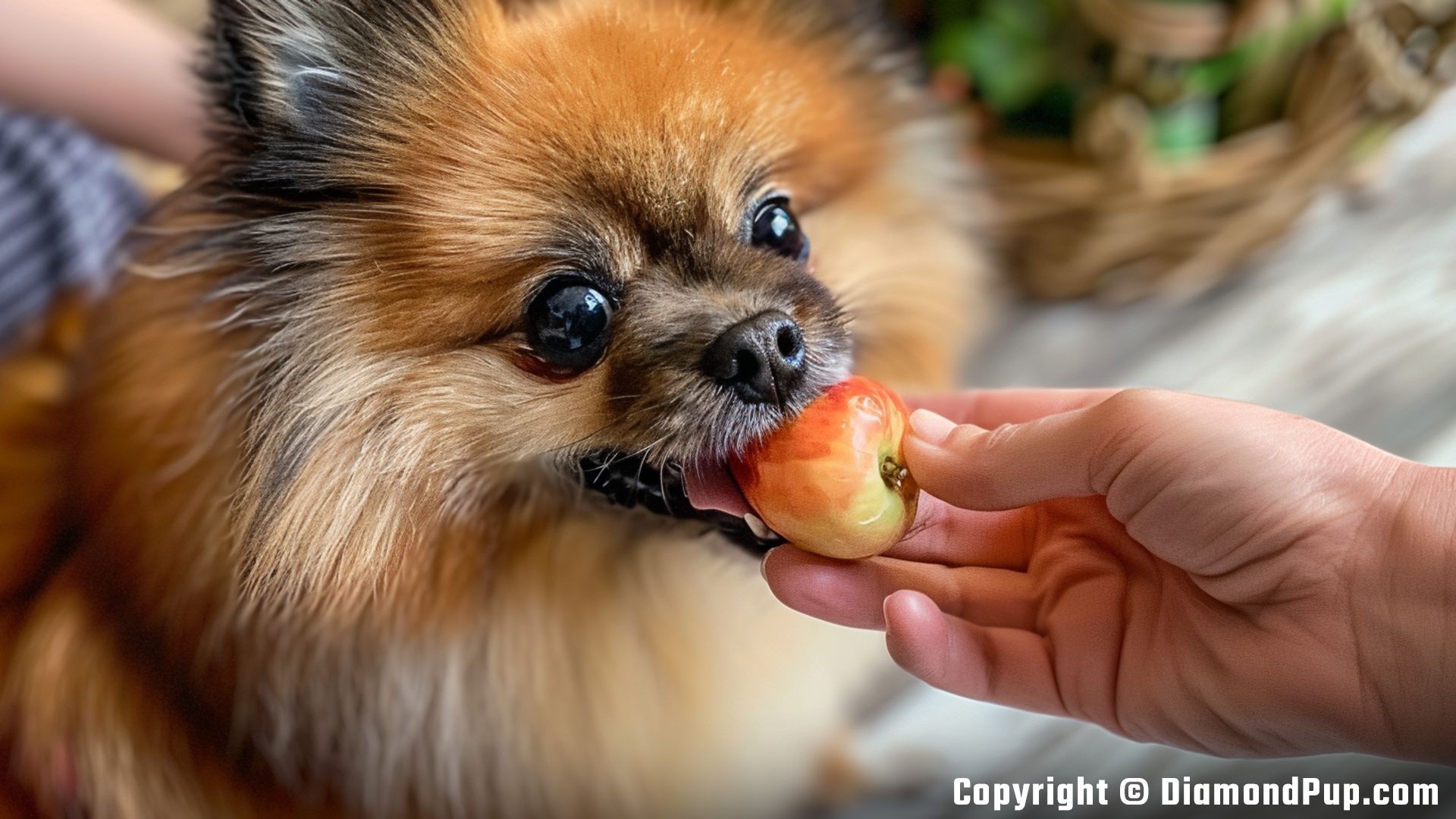 Photo of Pomeranian Snacking on Peaches