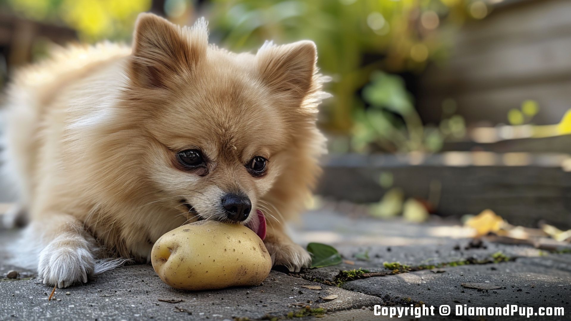 Photo of Pomeranian Snacking on Potato