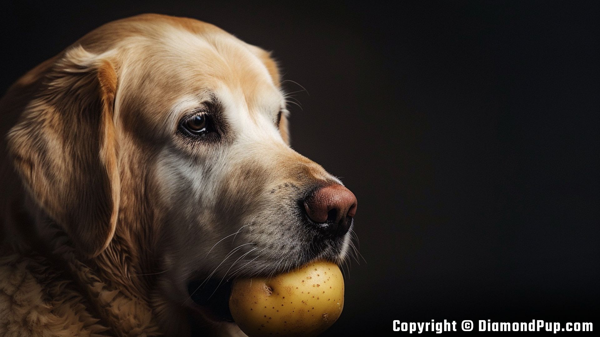 Picture of Labrador Eating Potato