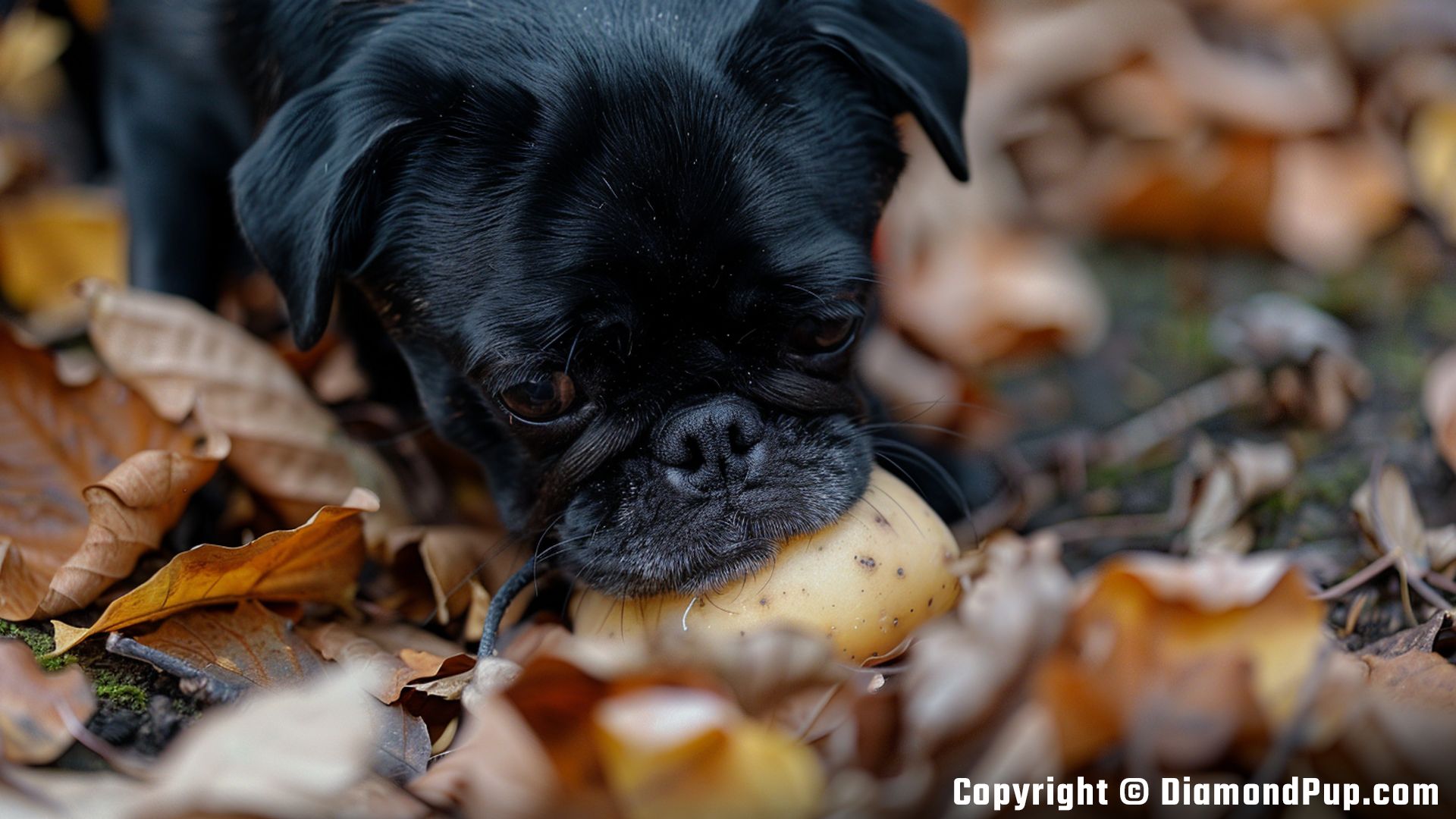Picture of Pug Eating Potato